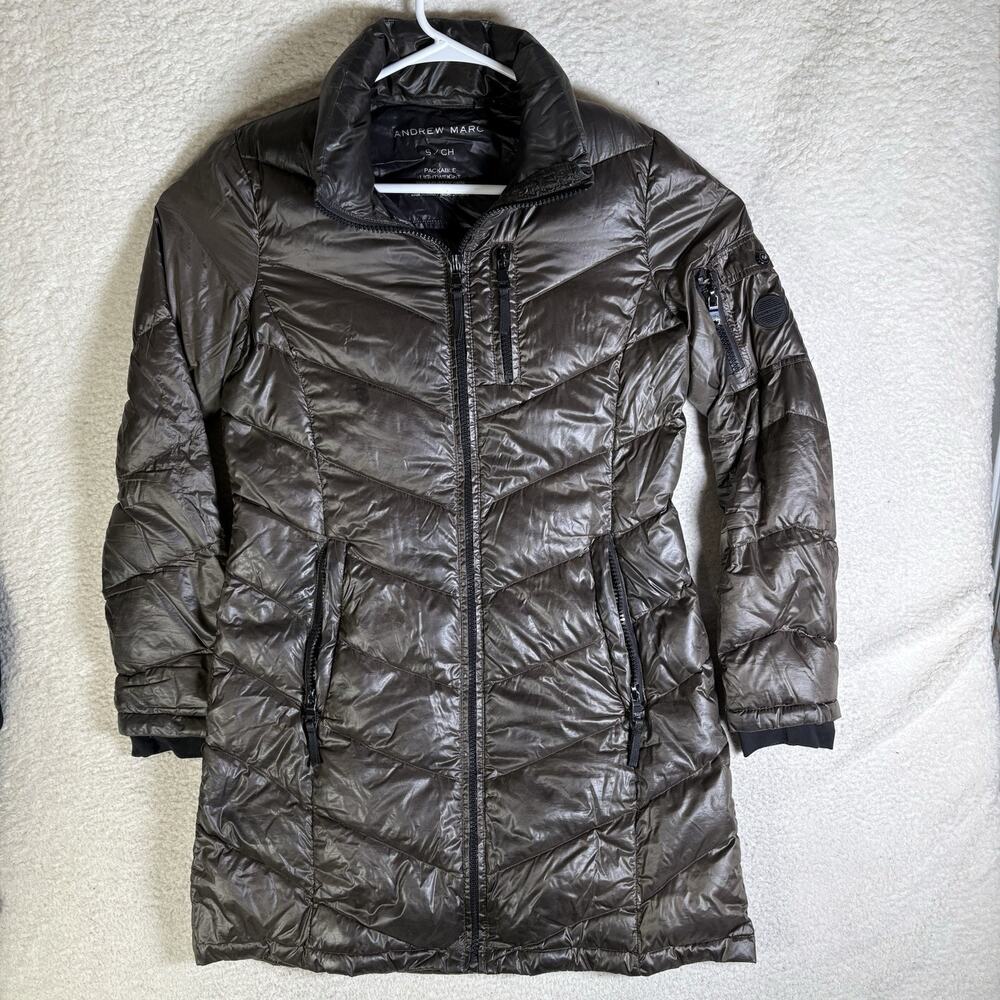 Andrew Marc Premium Down Jacket Womens Small 650 Fill Packable Lightweight